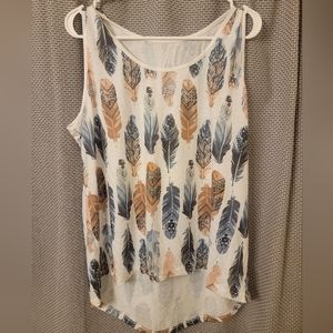 Feather pattern tank top